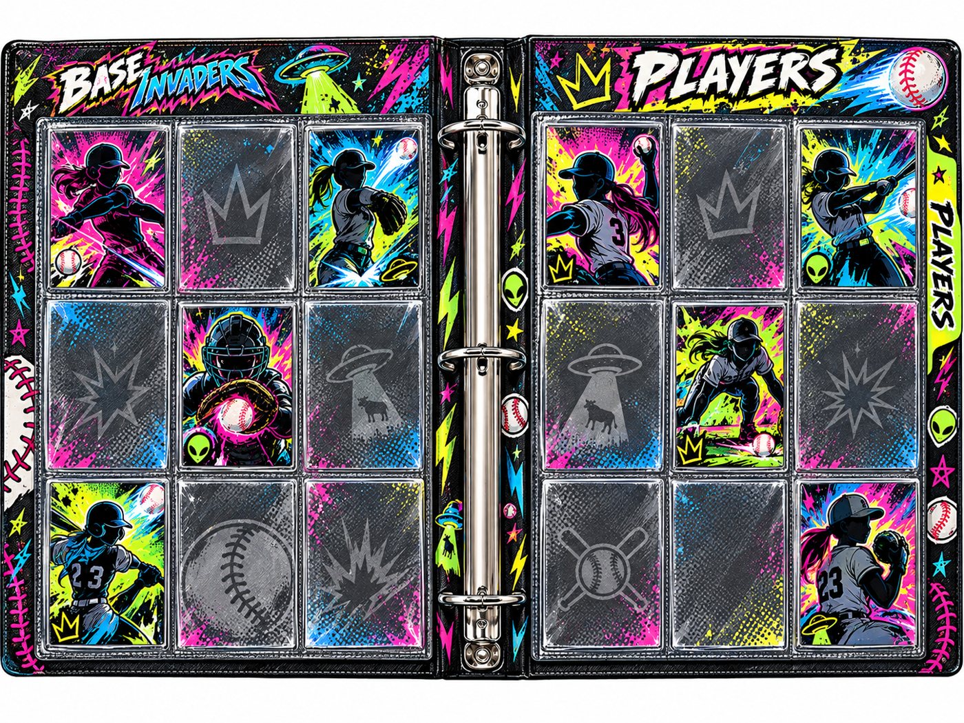 Base Invaders comic binder pages